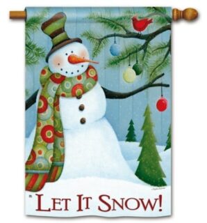 Let It Snow House Flag | Winter, Snowman, Outdoor, House, Flags