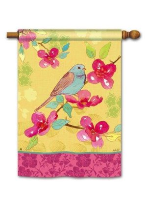 Spring Song House Flag | Bird, Floral, Spring, Yard, House, Flags