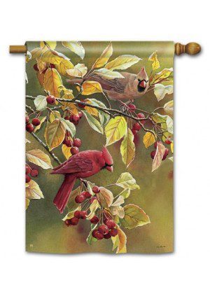 Cardinal Afternoon House Flag | Fall, Bird, Outdoor, House, Flags