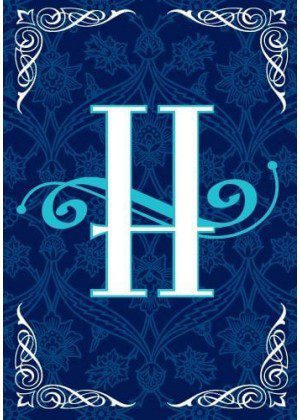 Blue Teal Monogram-H Flag | Personalized, Clearance, Cool, Flags