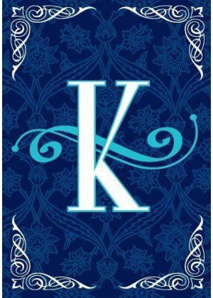 Blue Teal Monogram-K Flag | Personalized, Clearance, Cool, Flags
