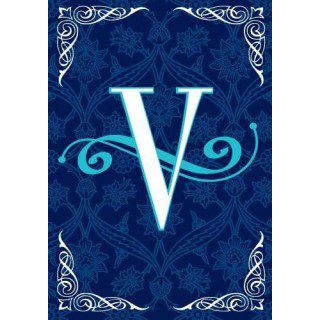Blue Teal Monogram-V Flag | Personalized, Clearance, Cool, Flags