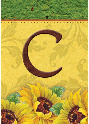 Sunflower Monogram-C Flag | Fall, Personalized, Clearance, Flags