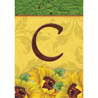 Sunflower Monogram-C Flag | Fall, Personalized, Clearance, Flags