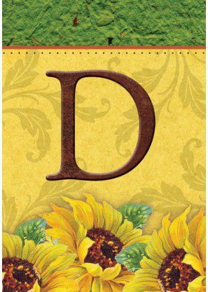 Sunflower Monogram-D Flag | Fall, Personalized, Clearance, Flags