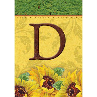 Sunflower Monogram-D Flag | Fall, Personalized, Clearance, Flags