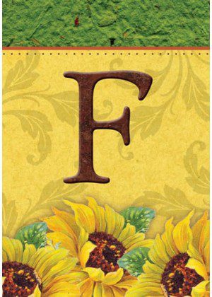 Sunflower Monogram-F Flag | Fall, Personalized, Clearance, Flags