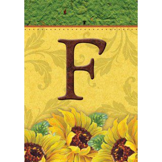 Sunflower Monogram-F Flag | Fall, Personalized, Clearance, Flags