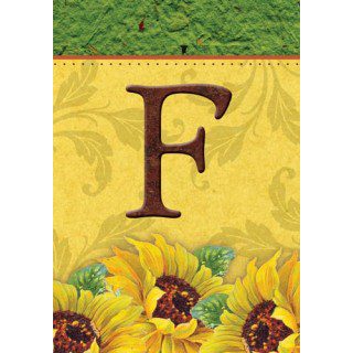Sunflower Monogram-F Flag | Fall, Personalized, Clearance, Flags