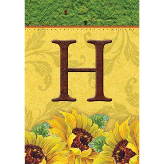 Sunflower Monogram-H Flag | Fall, Personalized, Clearance, Flags