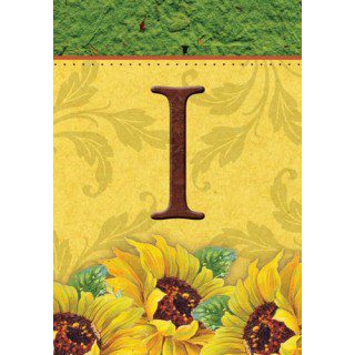 Sunflower Monogram-I Flag | Fall, Personalized, Clearance, Flags