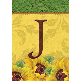 Sunflower Monogram-J Flag | Fall, Personalized, Clearance, Flags