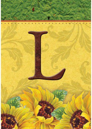 Sunflower Monogram-L Flag | Fall, Personalized, Clearance, Flags