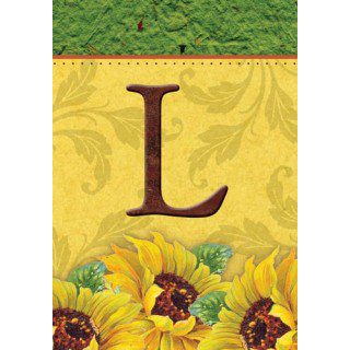 Sunflower Monogram-L Flag | Fall, Personalized, Clearance, Flags