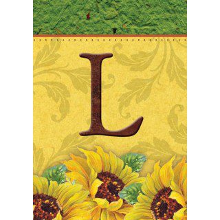 Sunflower Monogram-L Flag | Fall, Personalized, Clearance, Flags