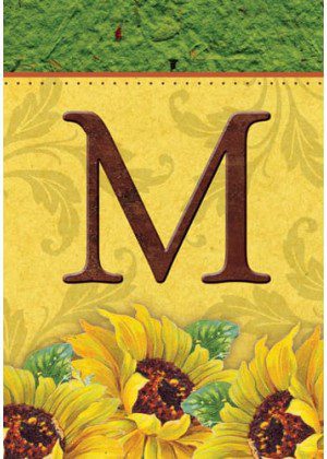 Sunflower Monogram-M Flag | Fall, Personalized, Clearance, Flags