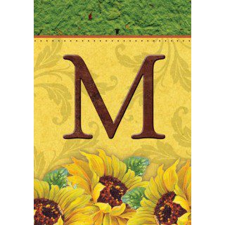 Sunflower Monogram-M Flag | Fall, Personalized, Clearance, Flags