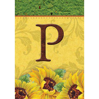 Sunflower Monogram-P Flag | Fall, Personalized, Clearance, Flags