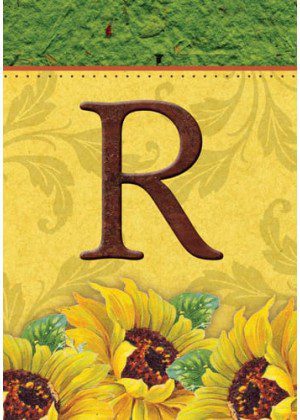 Sunflower Monogram-R Flag | Fall, Personalized, Clearance, Flags