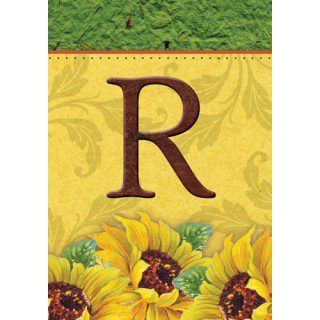 Sunflower Monogram-R Flag | Fall, Personalized, Clearance, Flags