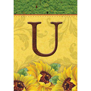 Sunflower Monogram-U Flag | Fall, Personalized, Clearance, Flags