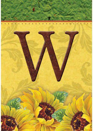 Sunflower Monogram-W Flag | Fall, Personalized, Clearance, Flags