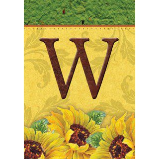 Sunflower Monogram-W Flag | Fall, Personalized, Clearance, Flags