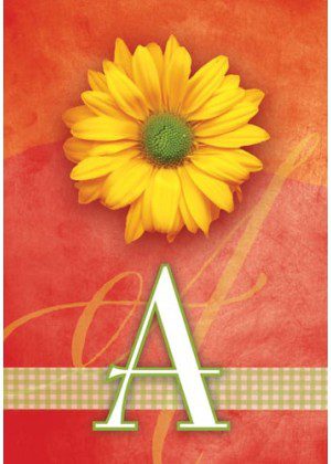 Yellow Daisy Monogram-A Flag | Personalized, Clearance, Flags
