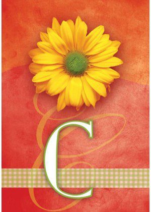 Yellow Daisy Monogram-C Flag | Personalized, Clearance, Flags