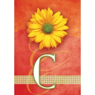 Yellow Daisy Monogram-C Flag | Personalized, Clearance, Flags