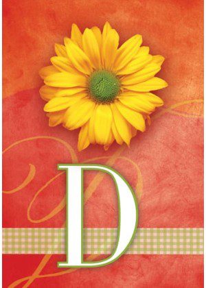 Yellow Daisy Monogram-D Flag | Personalized, Clearance, Flags