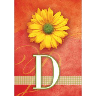 Yellow Daisy Monogram-D Flag | Personalized, Clearance, Flags