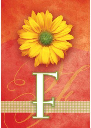 Yellow Daisy Monogram-F Flag | Personalized, Clearance, Flags