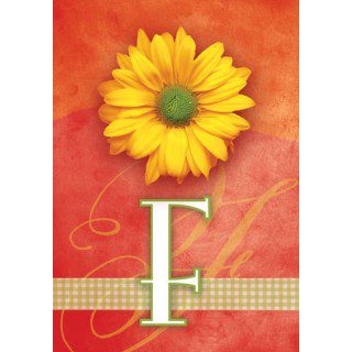 Yellow Daisy Monogram-F Flag | Personalized, Clearance, Flags