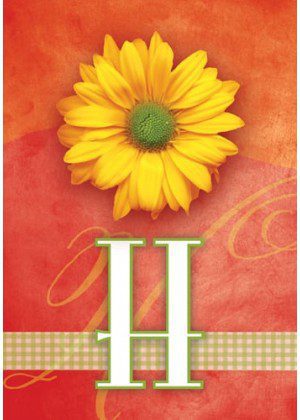 Yellow Daisy Monogram-H Flag | Personalized, Clearance, Flags