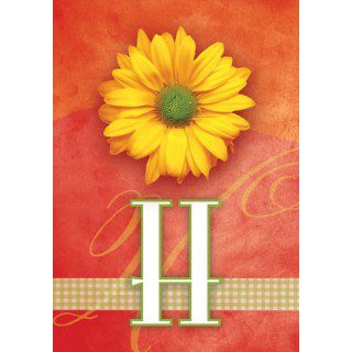 Yellow Daisy Monogram-H Flag | Personalized, Clearance, Flags