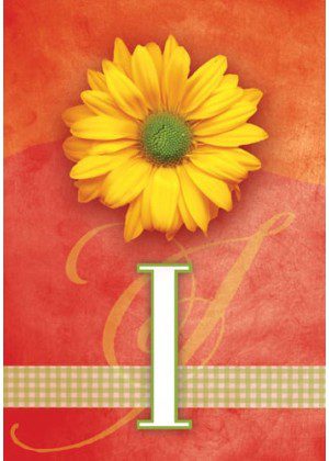 Yellow Daisy Monogram-I Flag | Personalized, Clearance, Flags