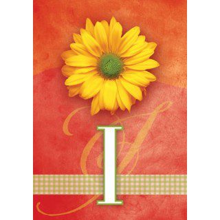 Yellow Daisy Monogram-I Flag | Personalized, Clearance, Flags