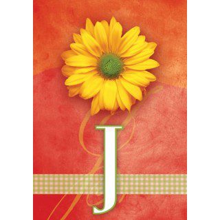 Yellow Daisy Monogram-J Flag | Personalized, Clearance, Flags