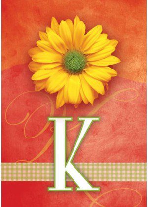 Yellow Daisy Monogram-K Flag | Personalized, Clearance, Flags