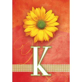 Yellow Daisy Monogram-K Flag | Personalized, Clearance, Flags