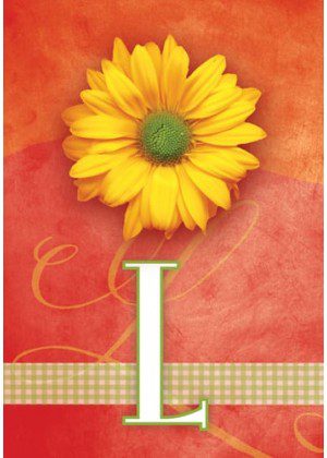 Yellow Daisy Monogram-L Flag | Personalized, Clearance, Flags