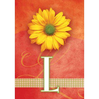 Yellow Daisy Monogram-L Flag | Personalized, Clearance, Flags
