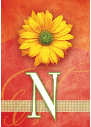 Yellow Daisy Monogram-N Flag | Personalized, Clearance, Flags