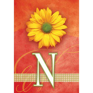 Yellow Daisy Monogram-N Flag | Personalized, Clearance, Flags