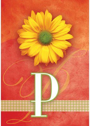 Yellow Daisy Monogram-P Flag | Personalized, Clearance, Flags