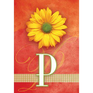 Yellow Daisy Monogram-P Flag | Personalized, Clearance, Flags