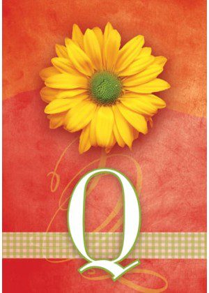 Yellow Daisy Monogram-Q Flag | Personalized, Clearance, Flags