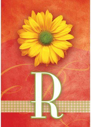 Yellow Daisy Monogram-R Flag | Personalized, Clearance, Flags