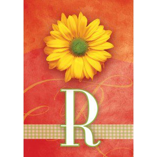 Yellow Daisy Monogram-R Flag | Personalized, Clearance, Flags